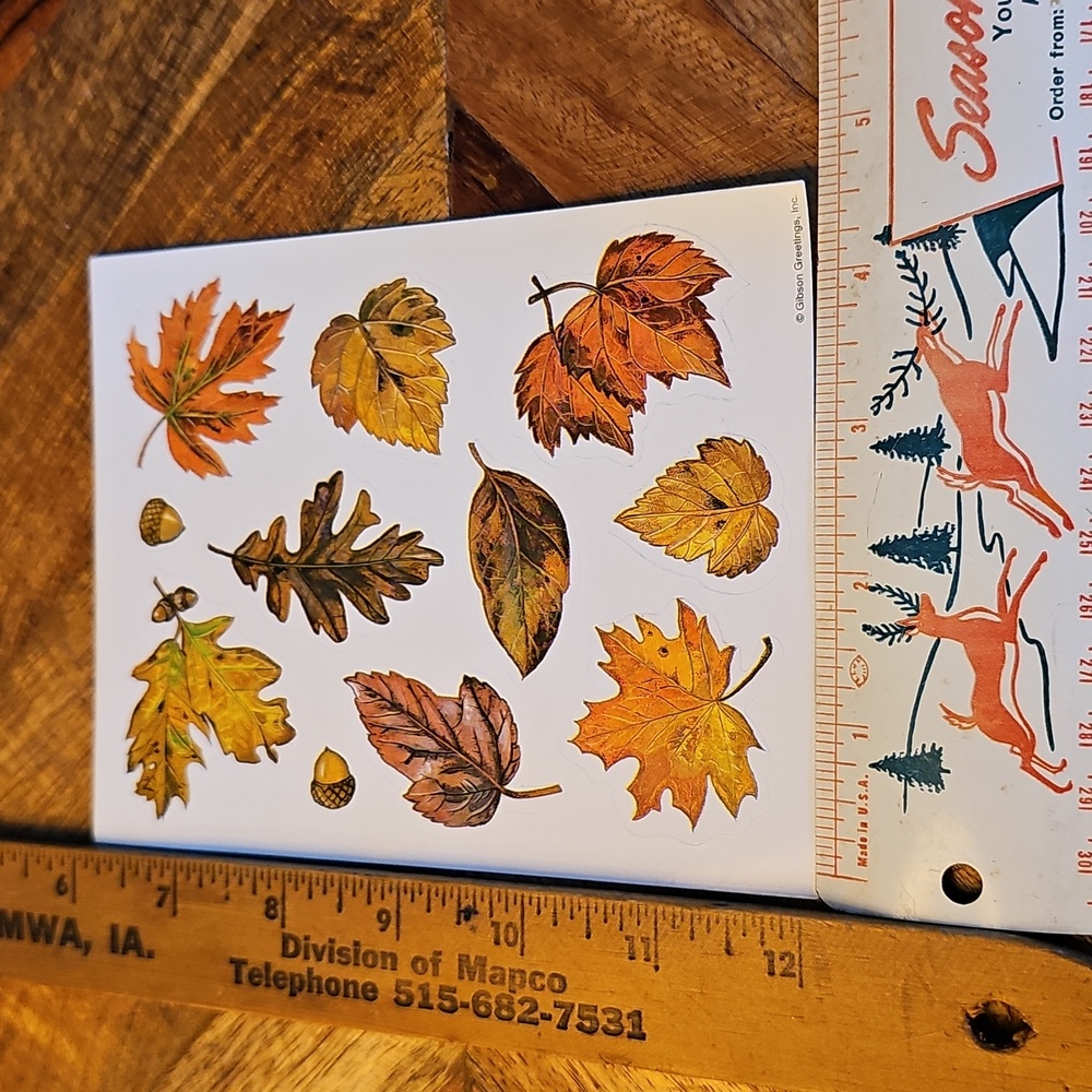 Gibson Greetings Fall Leaves sticker sheet